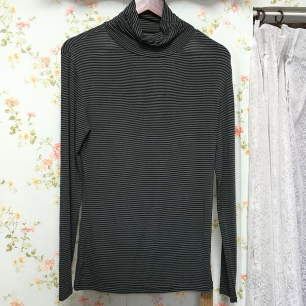 빈티지 스트라이프 목폴라