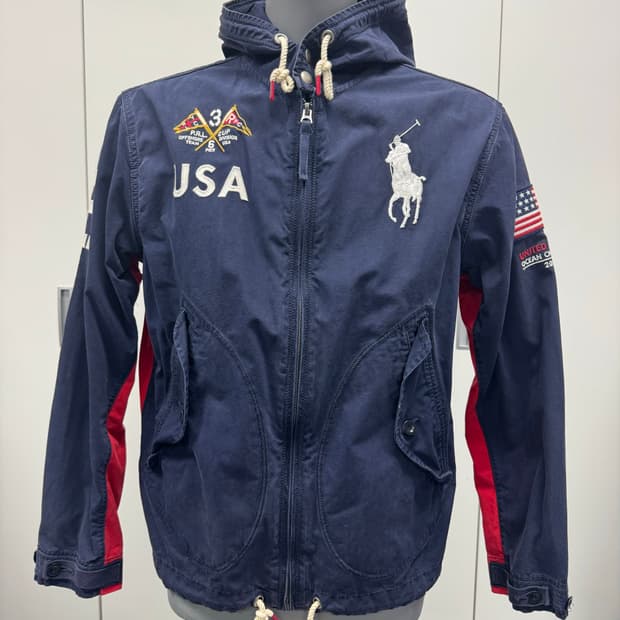 폴로 랄프로렌 USA 면 후드 자켓 네이비 L
