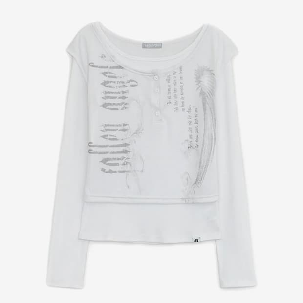 허그유어스킨 폴런 엔젤 레이어드 탑 화이트