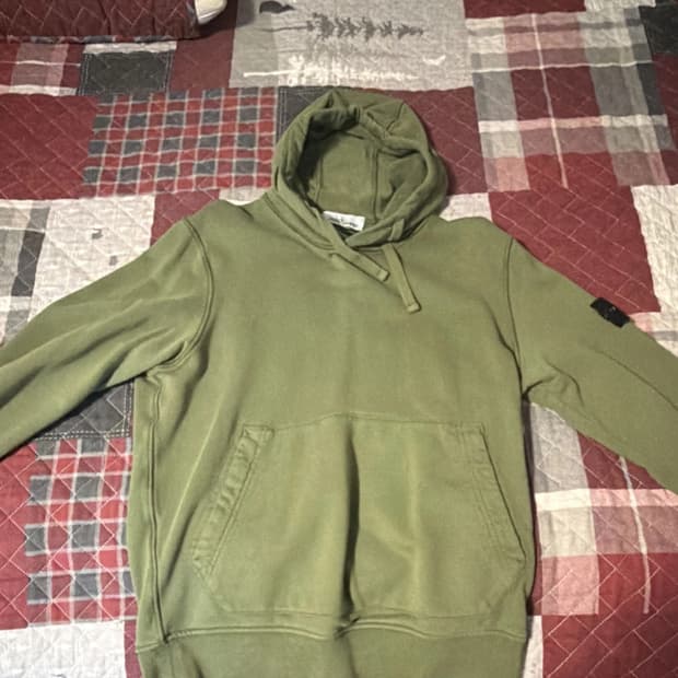 스톤 아일랜드 브러시드 코튼 플리스 후드 스웻셔츠