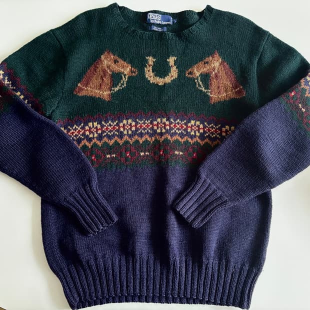 폴로랄프로렌 울 핸드니트 M