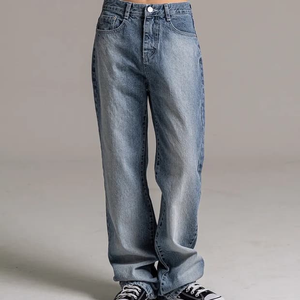 판도라핏 와이드팬츠 진청 S