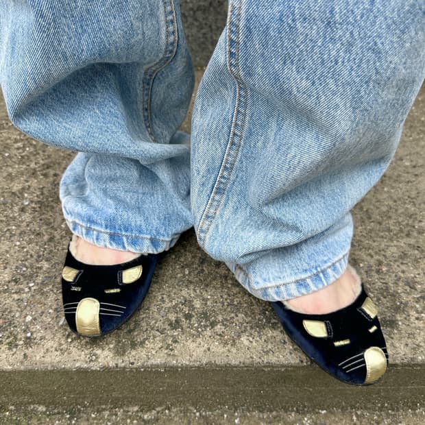 00s 마크 제이콥스 벨벳 졸린 마우스/쥐 발레 플랫