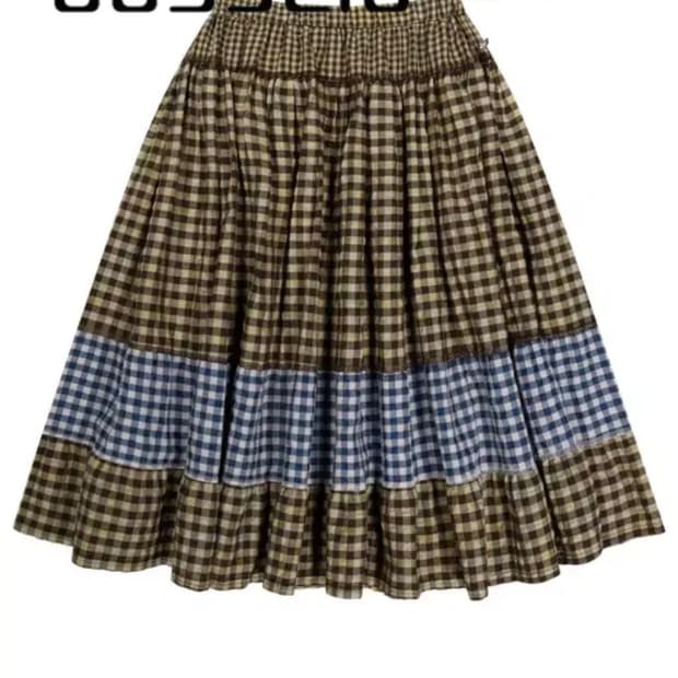 코이세이오 MORI CHECK SKIRT BROWN 모리 체크 스커트