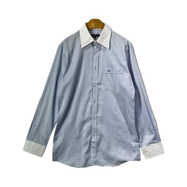 [Burberry] 버버리 블랙라벨 스트라이프 배색 카라 긱시크 셔츠