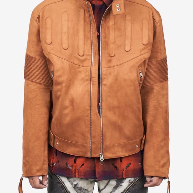 [XL] 준태킴 스웨이드 레더 바이커 자켓