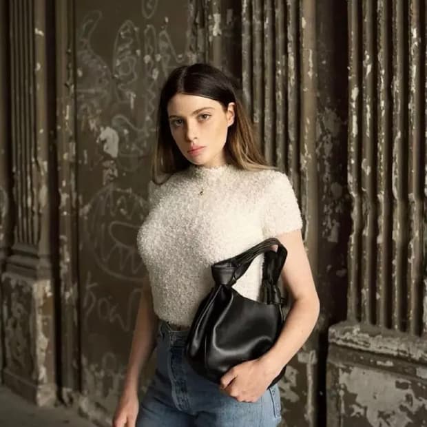 ZARA 부클 반팔 니트, 자라 부클 니트, 부클 탑, 부클 티셔츠