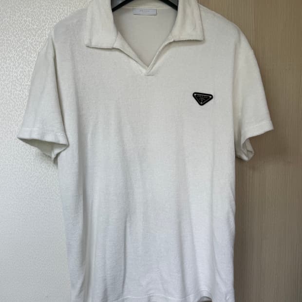 [L] 프라다 테리 반팔티셔츠