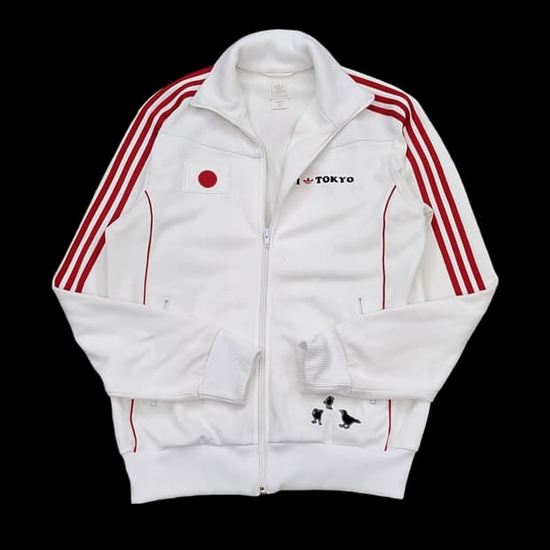 아디다스 구형 화이트 도쿄 베켄바우어 삼선 트랙탑 져지