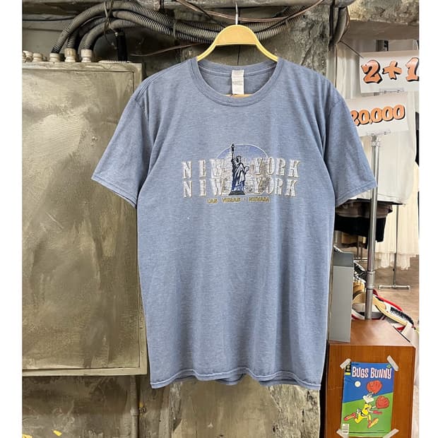 길단 빈티지 반팔티 스카이블루 XL #csz3951