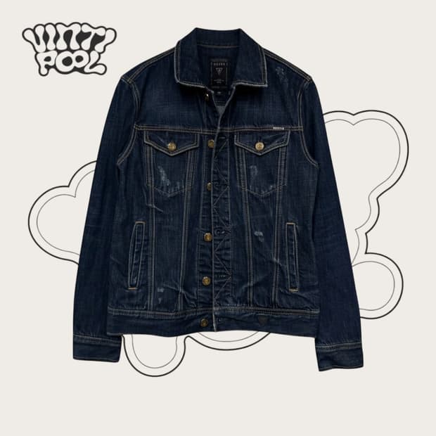 guess 게스 빈티지 버튼 데님 청자켓  L (W)