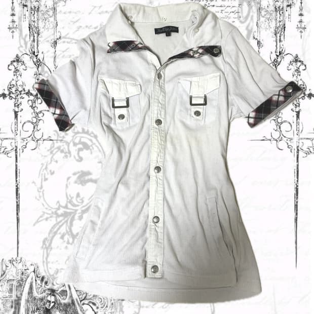 y2k 펑크 펑투케 알트 메시걸 반팔 셔츠 블라우스