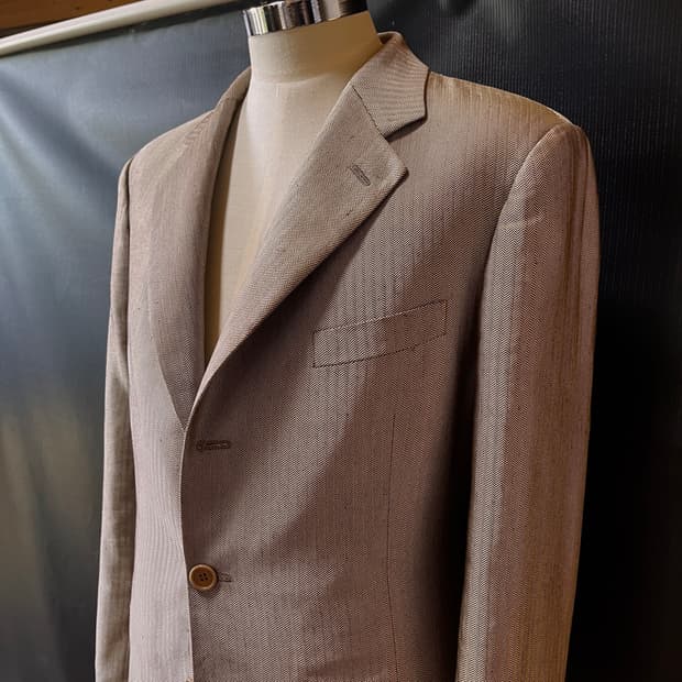IT 54) Giorgio Armani Borgo 21 헤링본 린넨 자켓