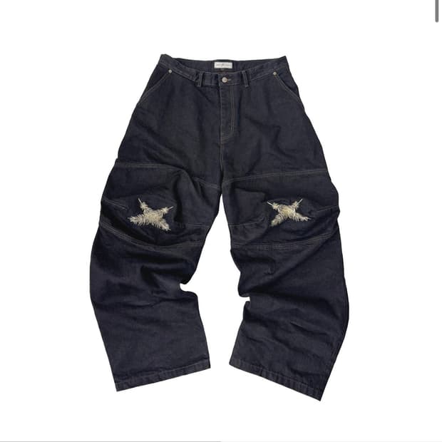 아오이로 오오키 페더 데님팬츠 (다크 인디고)