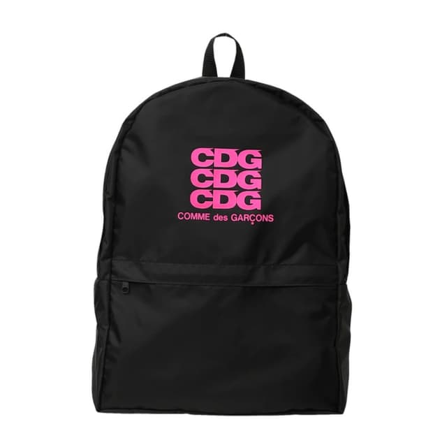 CDG 플로레센트 프린티드 백팩 블랙 핑크