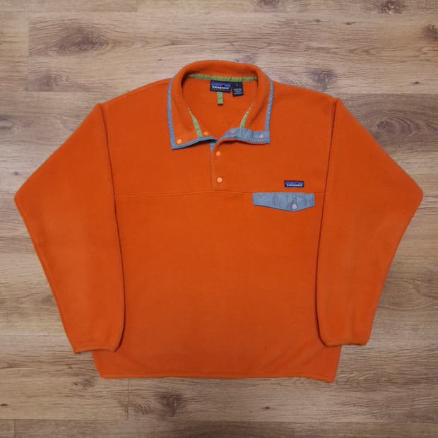 90s 빈티지파타고니아 신칠라 스냅티 오렌지 L