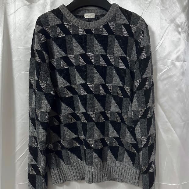 생로랑 FW15 지오메트릭 은사 니트
