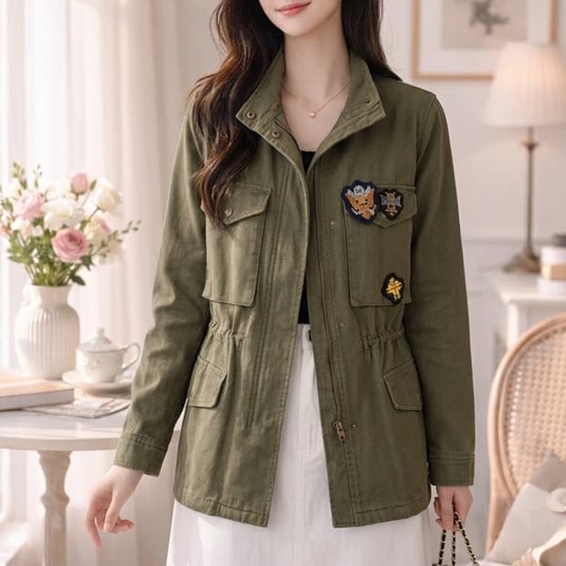 메종드메이어 카키 밀리터리 야상자켓 55 미착용