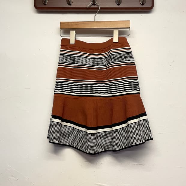 산드로 (우먼) 배색 패턴 니트 스커트   