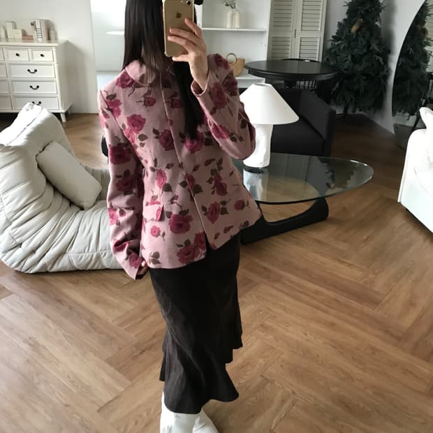 vintage pattern wool jacket