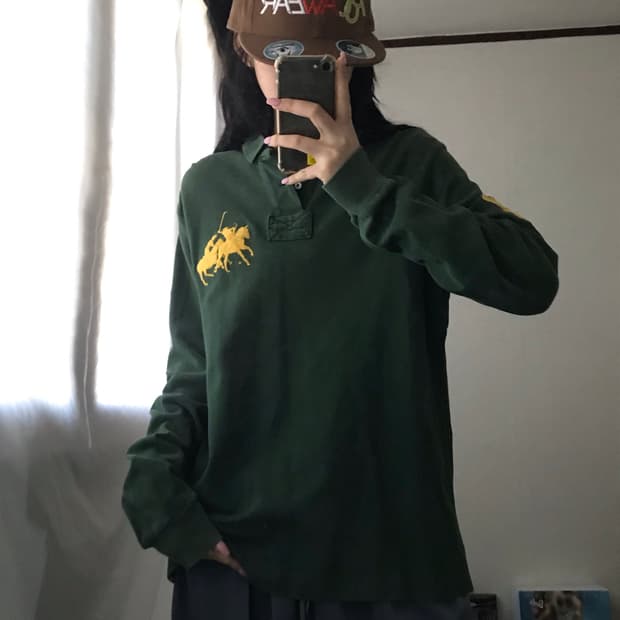 폴로 그린 빅포니 럭비티셔츠