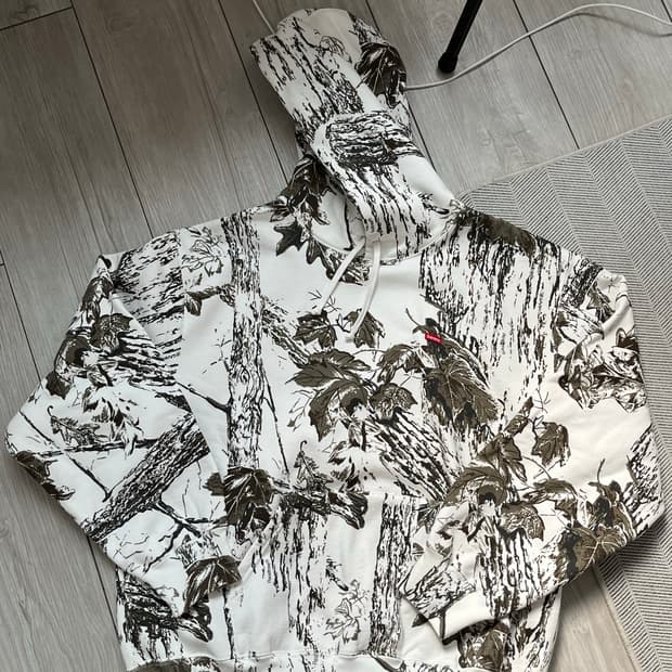 Supreme Small Box Hooded Sweatshirt Snow