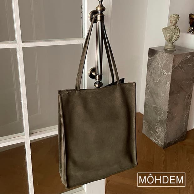 [Uinsex] 로우 스웨이드 토트백 가죽 가방