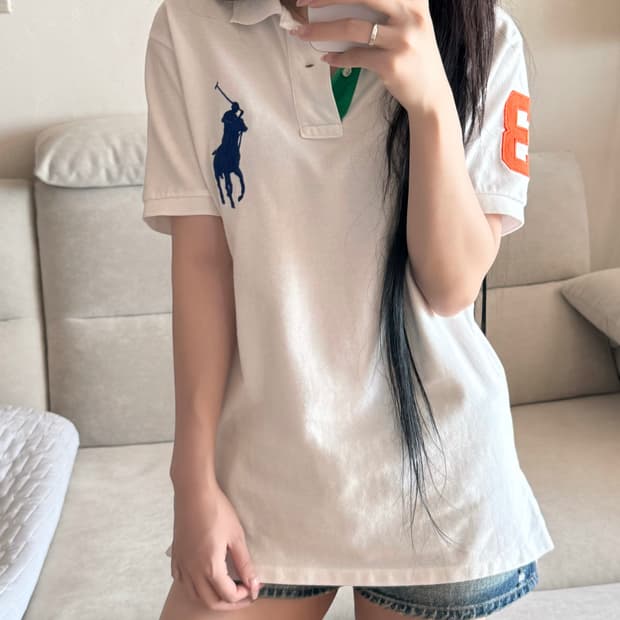 폴로 랄프로렌 빅포니 포카리 화이트 블루 pk 반팔