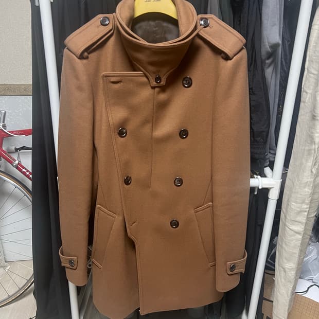 우영미 카멜 더블코트