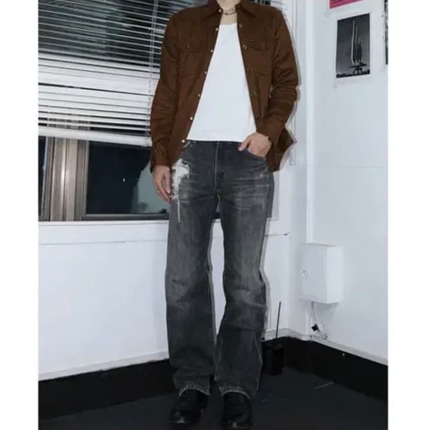 랭글러 흑청 데님 팬츠