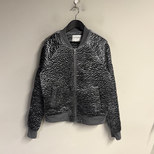 GUESS embossed velvet bomber jacket
