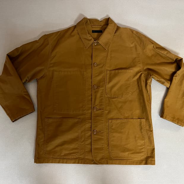 택제거 새제품 - 유니클로 워크 셔츠 자켓(브라운) XL