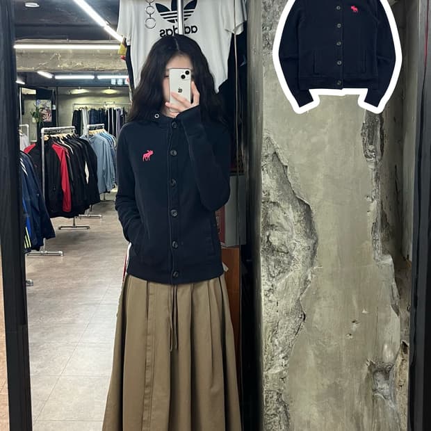 아베크롬비 버튼 후드집업 M #csz2754