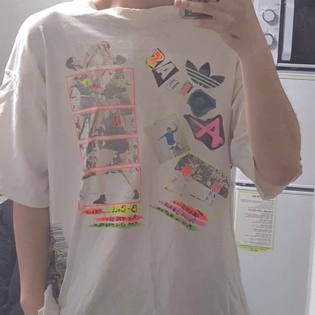 80s adidas USA made 빈티지 티셔츠 L