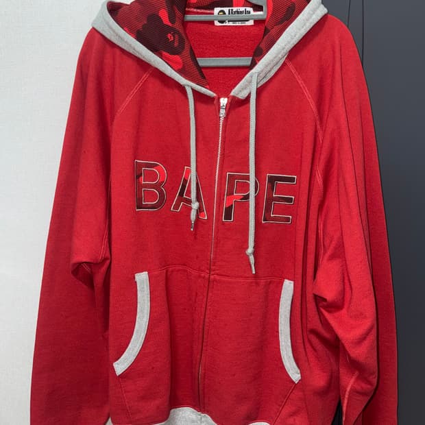 베이프 컬러 카모 후드집업