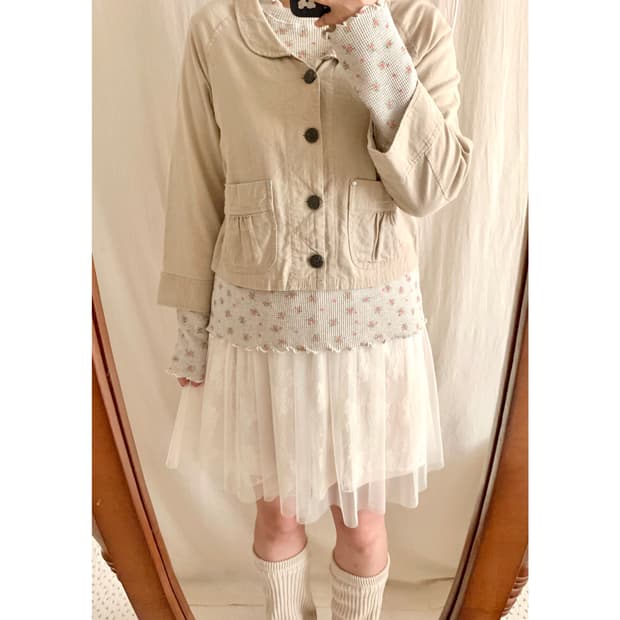 모리 둥근카라 린넨 자켓