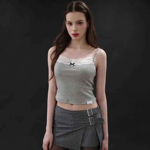 드라이로즈 레이스리본 슬리브리스 LACE RIBBON SLEEVELESS