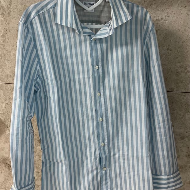 브루넬로 쿠치넬리 스트라이프 셔츠 L 정품