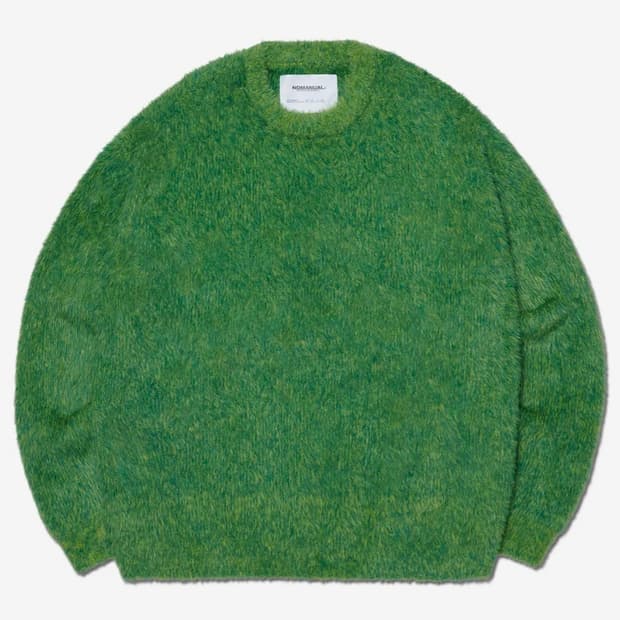 노매뉴얼 헤어리 그린 니트