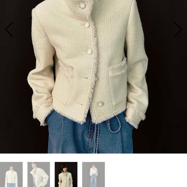 모한 RTS 프린지 하이넥 트위드 아이보리 XS