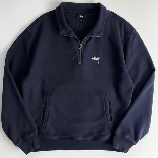 Stussy  스투시 스탁자수 하프집업 맨투맨