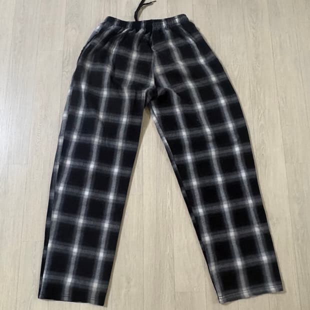 블랙 체크 밴딩 팬츠 바지 잠옷