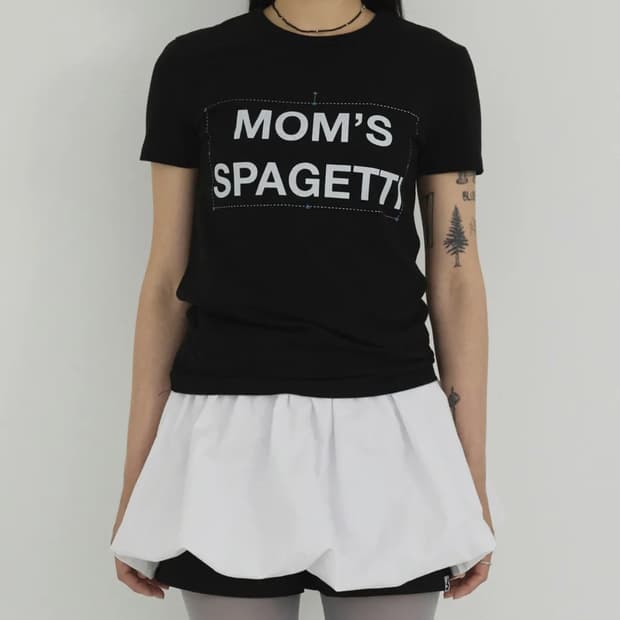 미와이후 반팔 MOMS SPAGETTI EDIT TEE