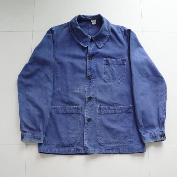 70s 프렌치 빈티지 클럽카라 워크 초어 자켓 (95)