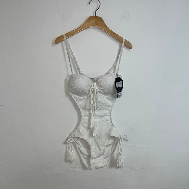 White lovely monokini
