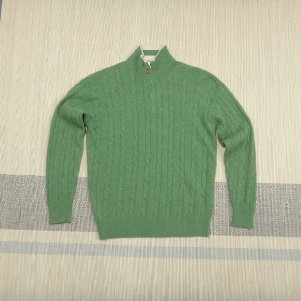 (L) BELVEDERE 이태리 울 반집업 터틀넥 니트