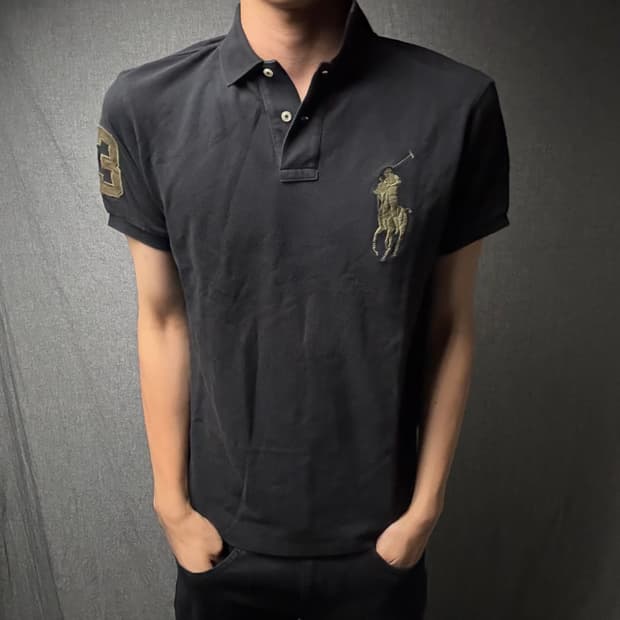 폴로 블랙/올리브 빅포니 반팔