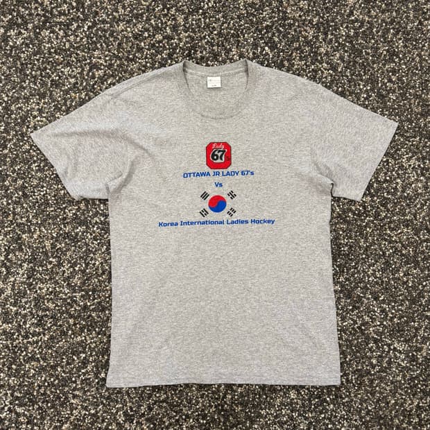한국 vs 캐나다 하키 경기 빈티지 티셔츠 (L) 