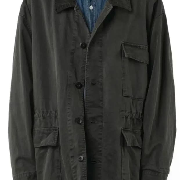 [3,L] 이얼즈어고 페이디드 코튼 드릴 밀자켓 오버다이드 카키