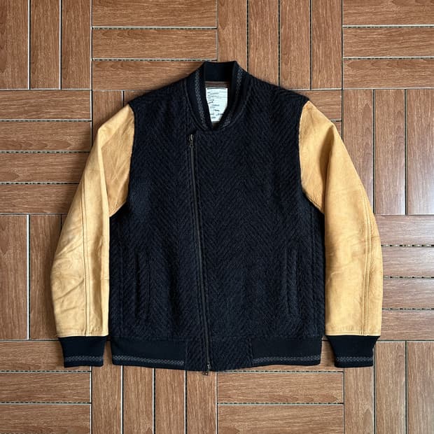 Shareef wool leather varsity jacket